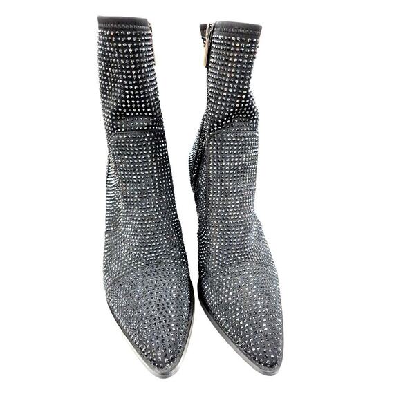 Michael Kors Women's Dover Heeled Bootie rhinestone black Sz 9 - Picture 5 of 7